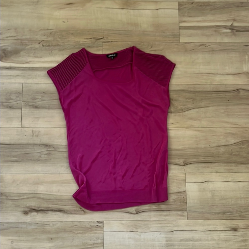 Express Fuchsia Cap Sleeve Blouse